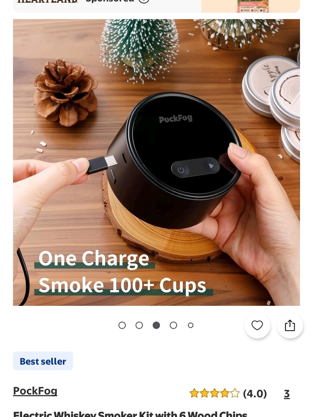 Portable Electric Whiskey Smoker - Black